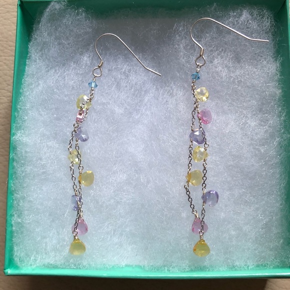 Amethyst, citrine, pink tourmaline,peridot earring - Picture 4 of 8